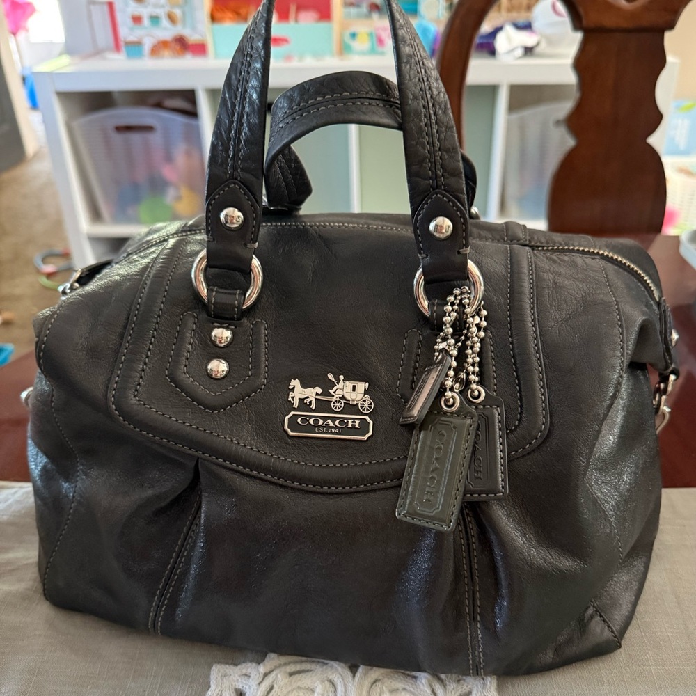 Coach Black Leather Satchel